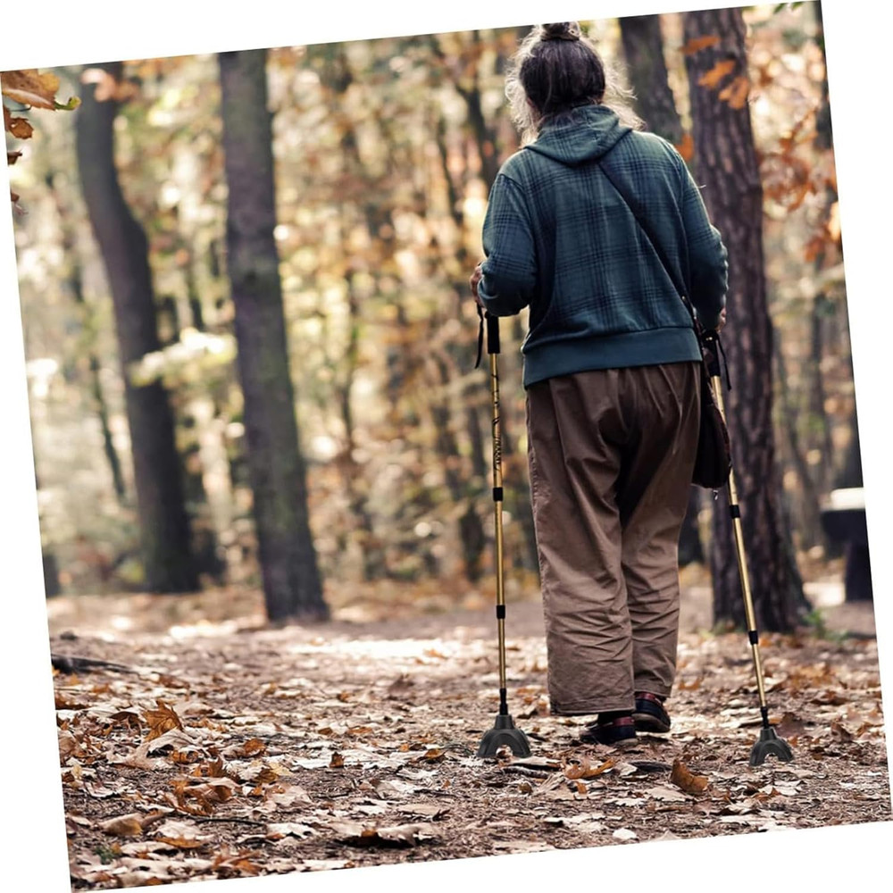 Non-Slip Rubber End Tips for Walking Canes, Sticks, and Crutches - Self-Standing
