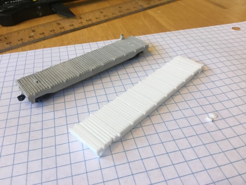 N SCALE 50 FOOT FLATCAR KIT 3D PRINT UNPAINTED