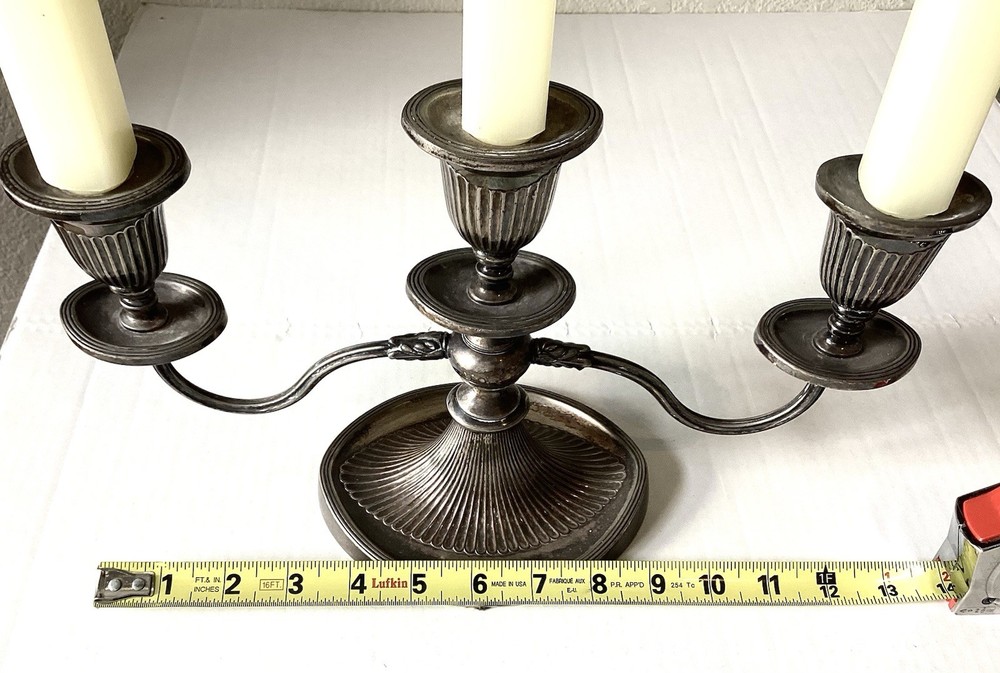 Sheffield 3 Arm Silverplate Candelabra EPC