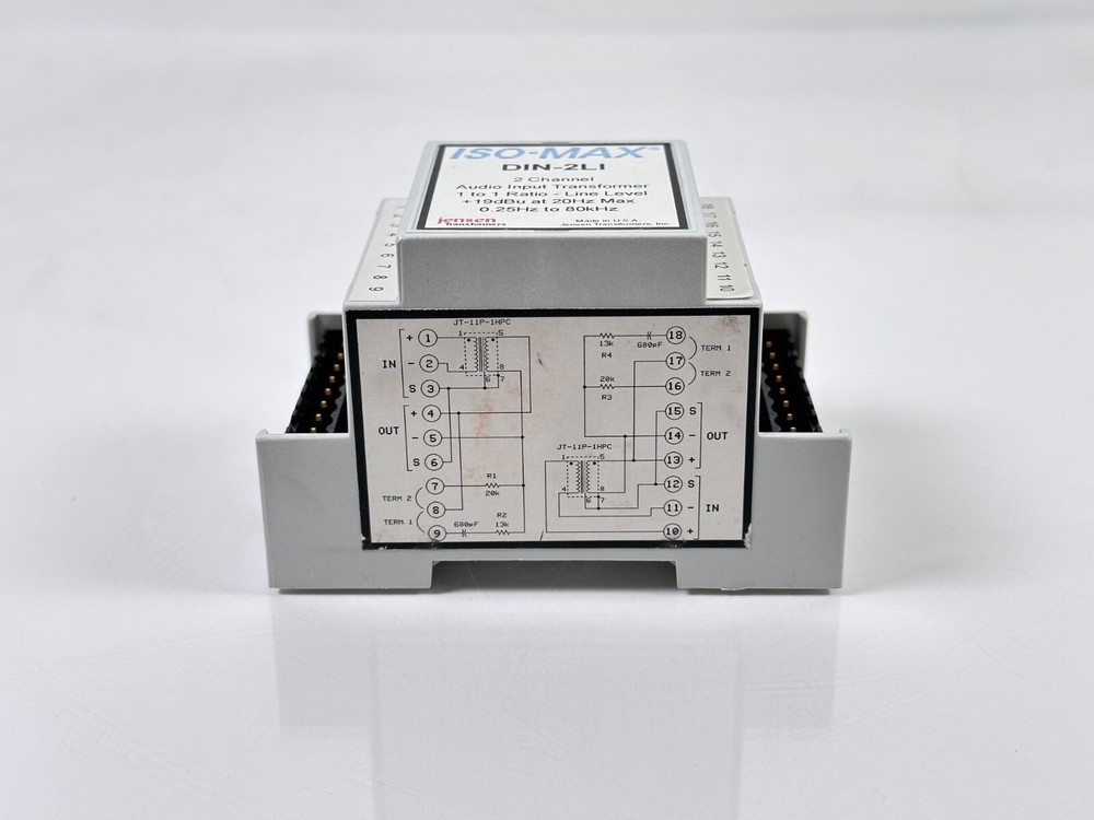 Jensen Transformers Iso-Max DIN-2LI - 2-Channel Line-Input Isolator (DIN Rail)