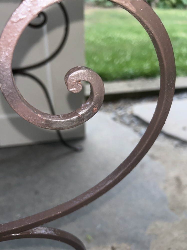 Complementary Pair NESTING Neoclassical Style Wrought Iron Glass Top Side Tables