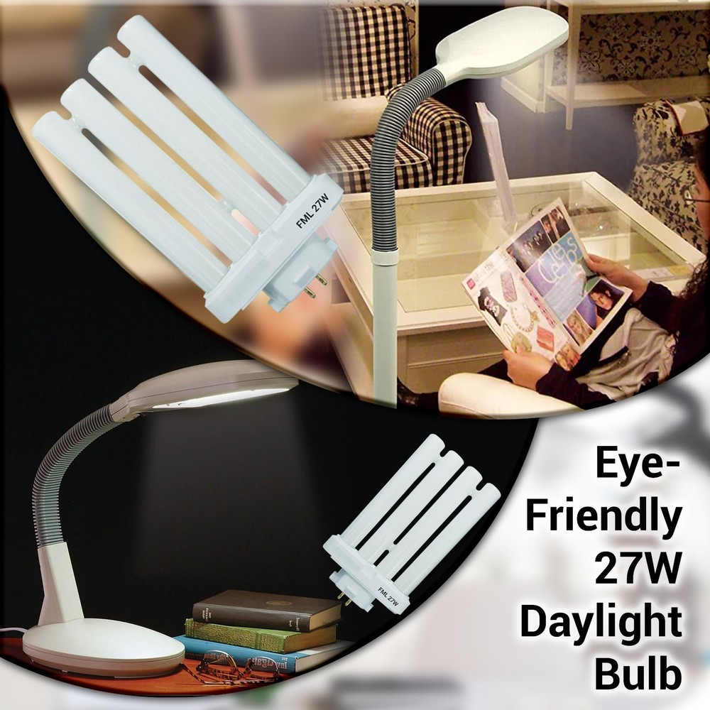 Compact Fluorescent CFL 27W Replacement Bulb GX10Q-4 4-Pin Base 6500K Daylight