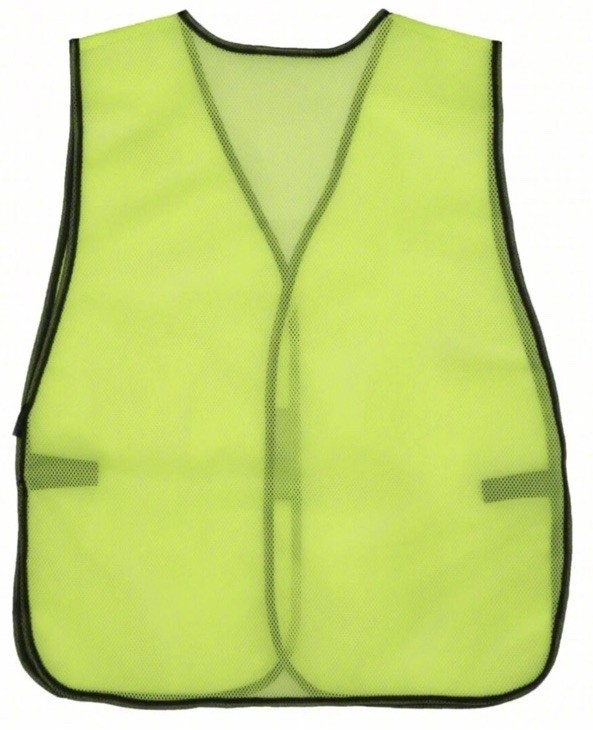 10 Condor High-Visibility Vests Lime Green, Mesh Polyester, Hook-and-Loop Unisex
