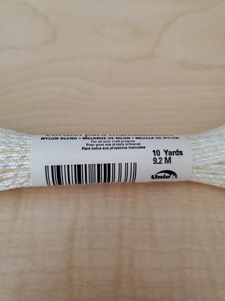 Needleloft Craft Cord - White Iridescent - 10 Yards