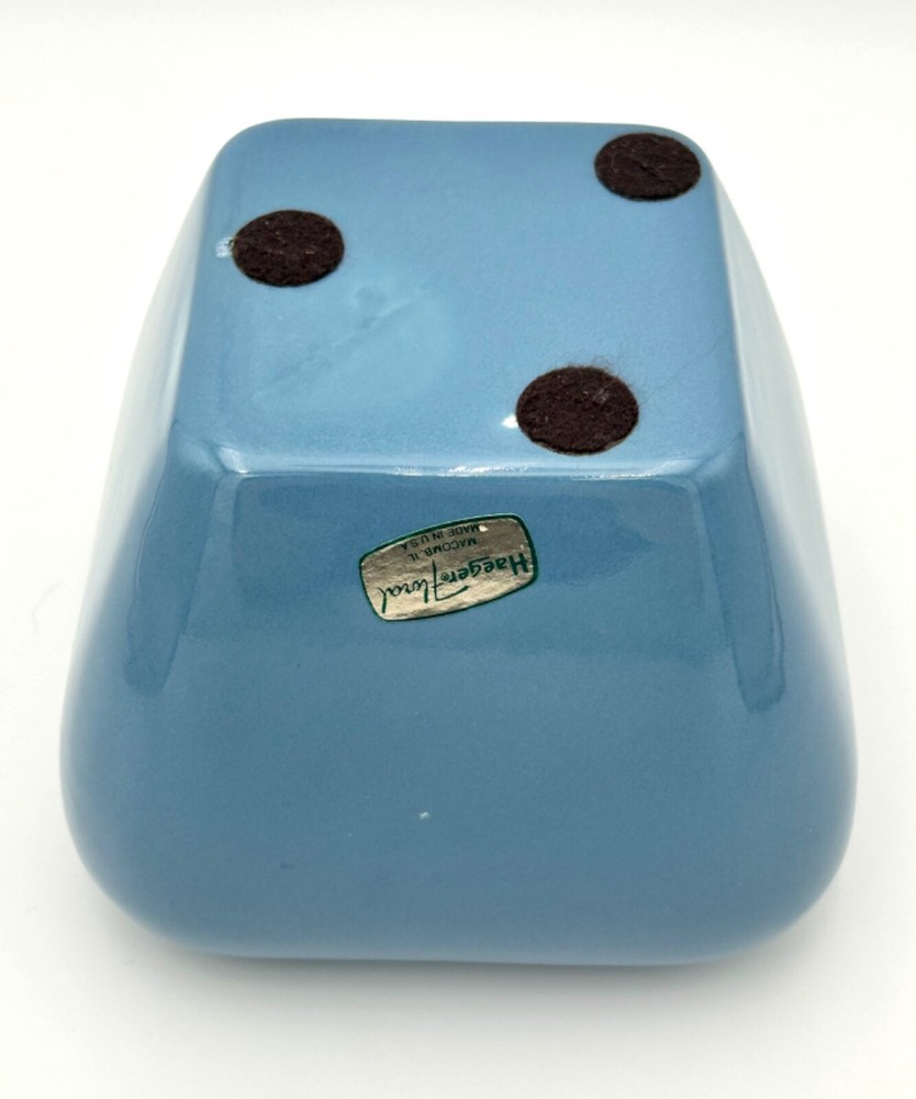Vintage Blue Ceramic Heager Planter Pot