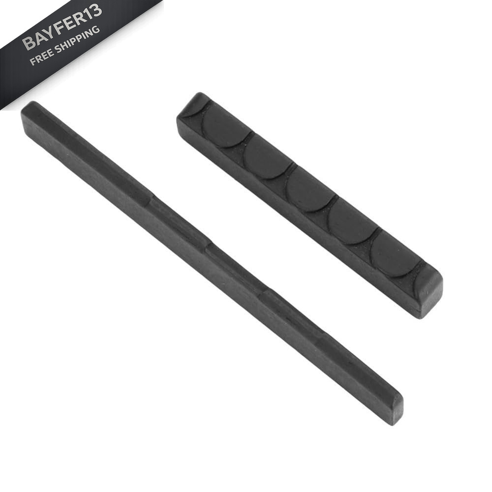 Guitar Nut and Saddle,Ebony Classical & Saddle Set - 6 Black