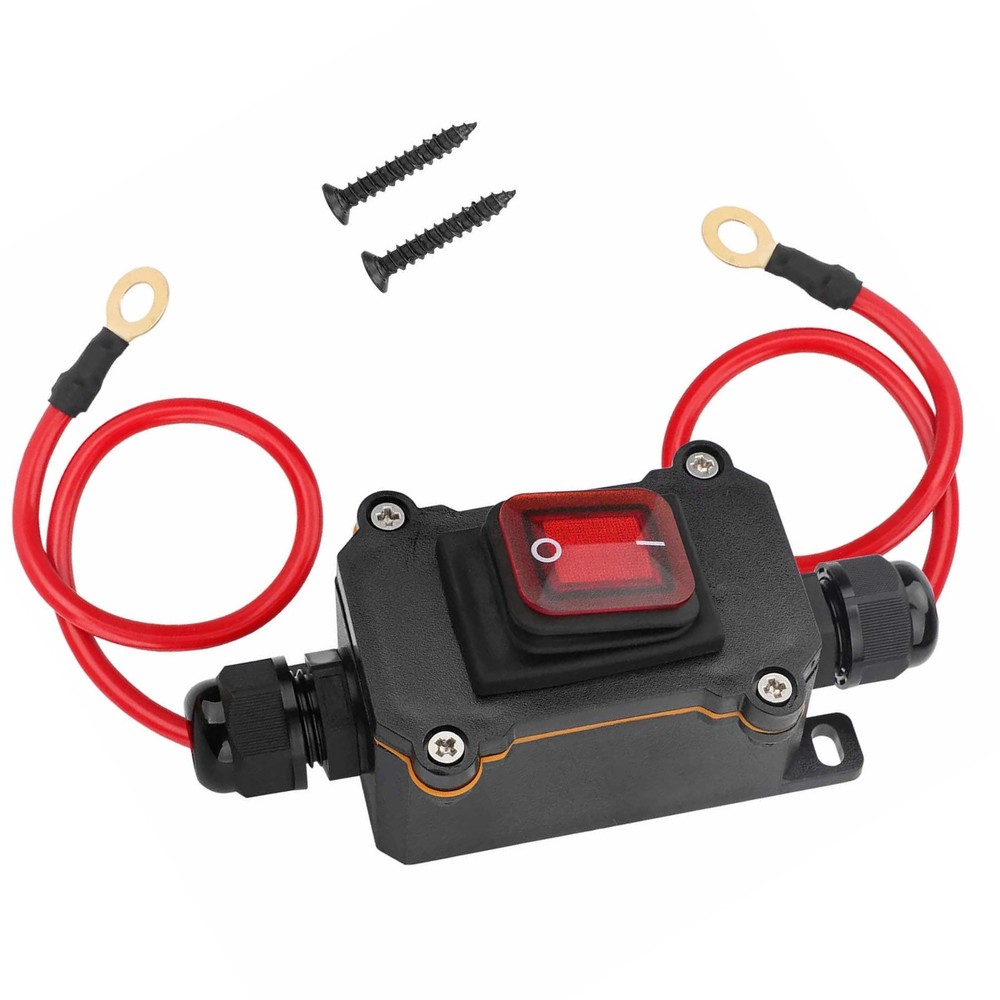 New DC 12-24V Inline Cord Switch Copper Ring Power Wire On/Off Switch Waterproof