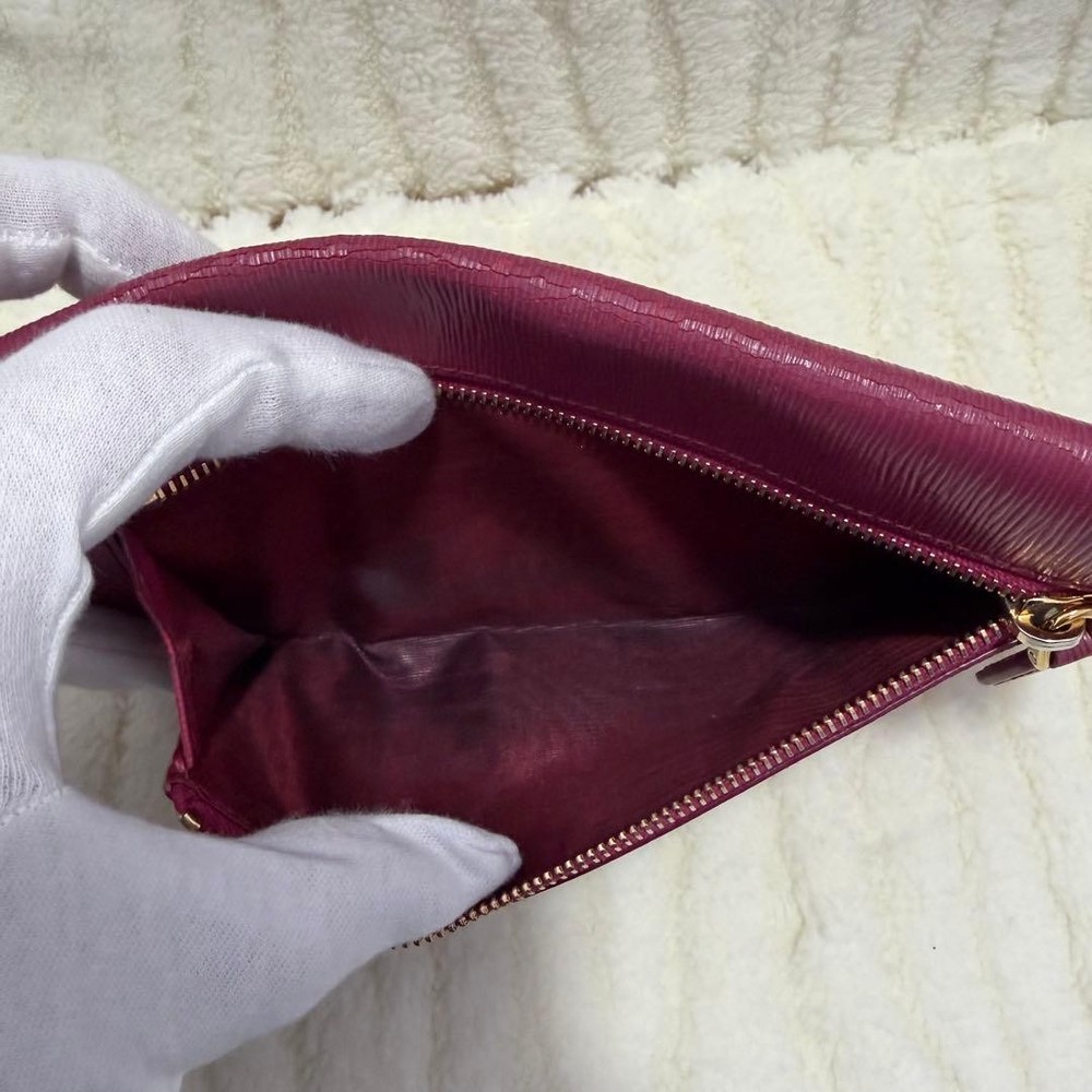 PRADA Pink Solid Folding Wallet for Women excellent gift