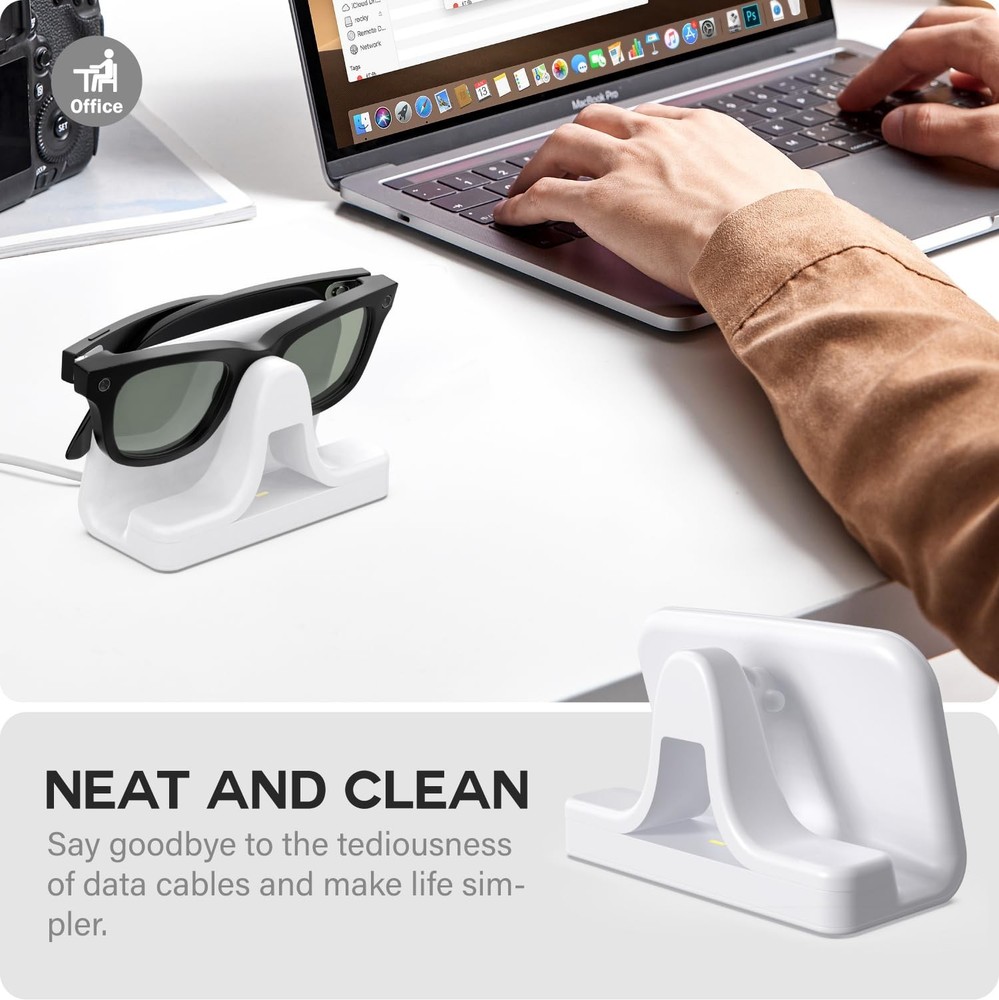Charging Stand & Cable Compatible with Ray-Ban Meta (Gen 1 2) Smart Glasses