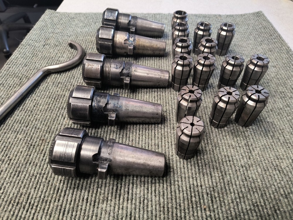 UNIVERSAL ENG KWIK SWITCH 200 COLLET TOOL HOLDERS 80237 with 14 Collets Wrench