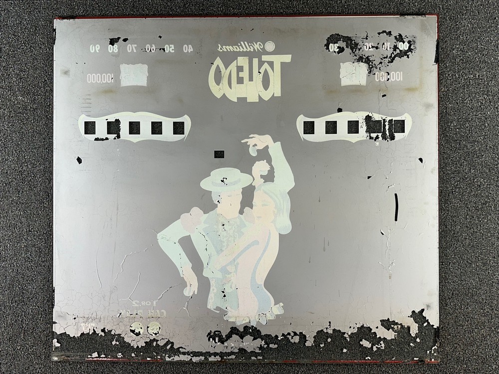 Williams Toledo Pinball Machine Game Backglass ORIGINAL
