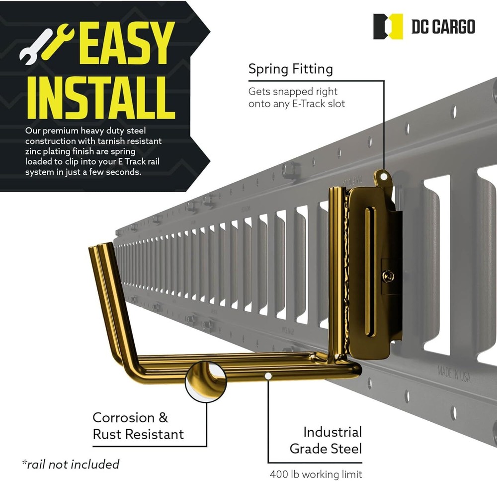 DC Cargo - E Track Tool Hanger Accessories 6.5" Deep () 2 Pack 6.5" Tool hanger