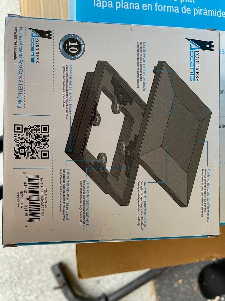 deck post caps 3.5" x 3.5" (4x4) can be equipped with hidden LED light source  