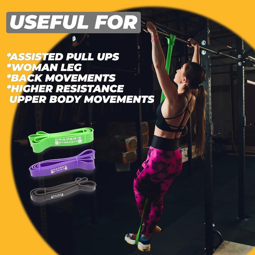 Portable 41" Natural Rubber Resistance Bands for Strength & Flexibility Training