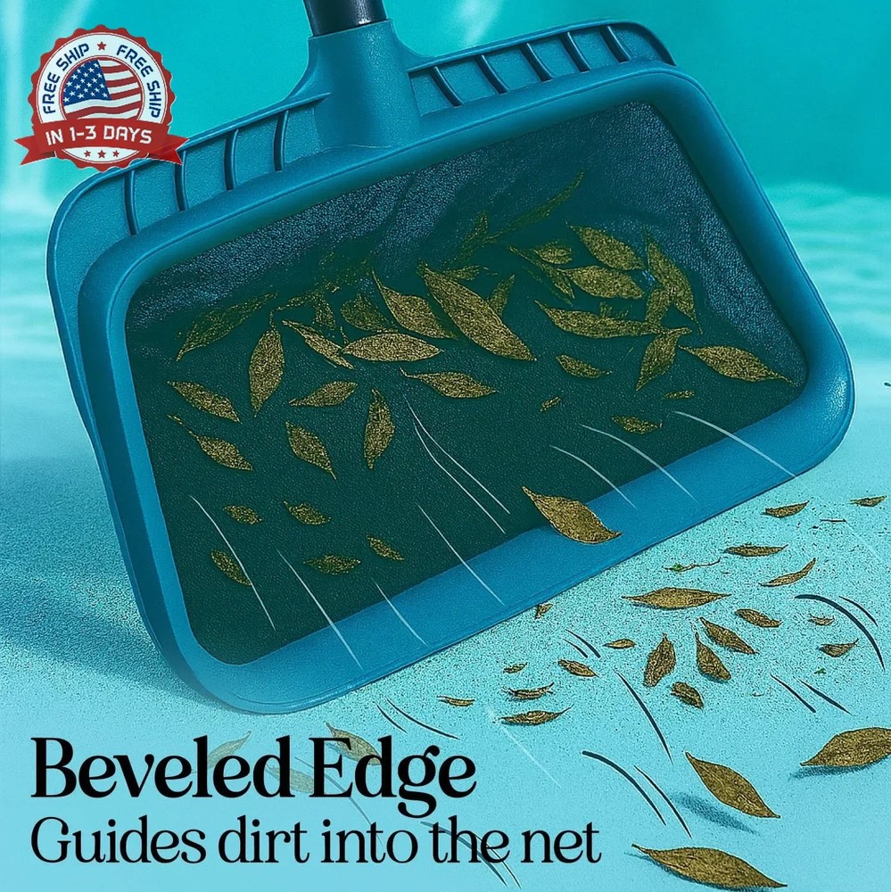 Lime Ultra-Durable Pool Skimmer Net - Deep Fine Mesh for Efficient Leaf & Debris