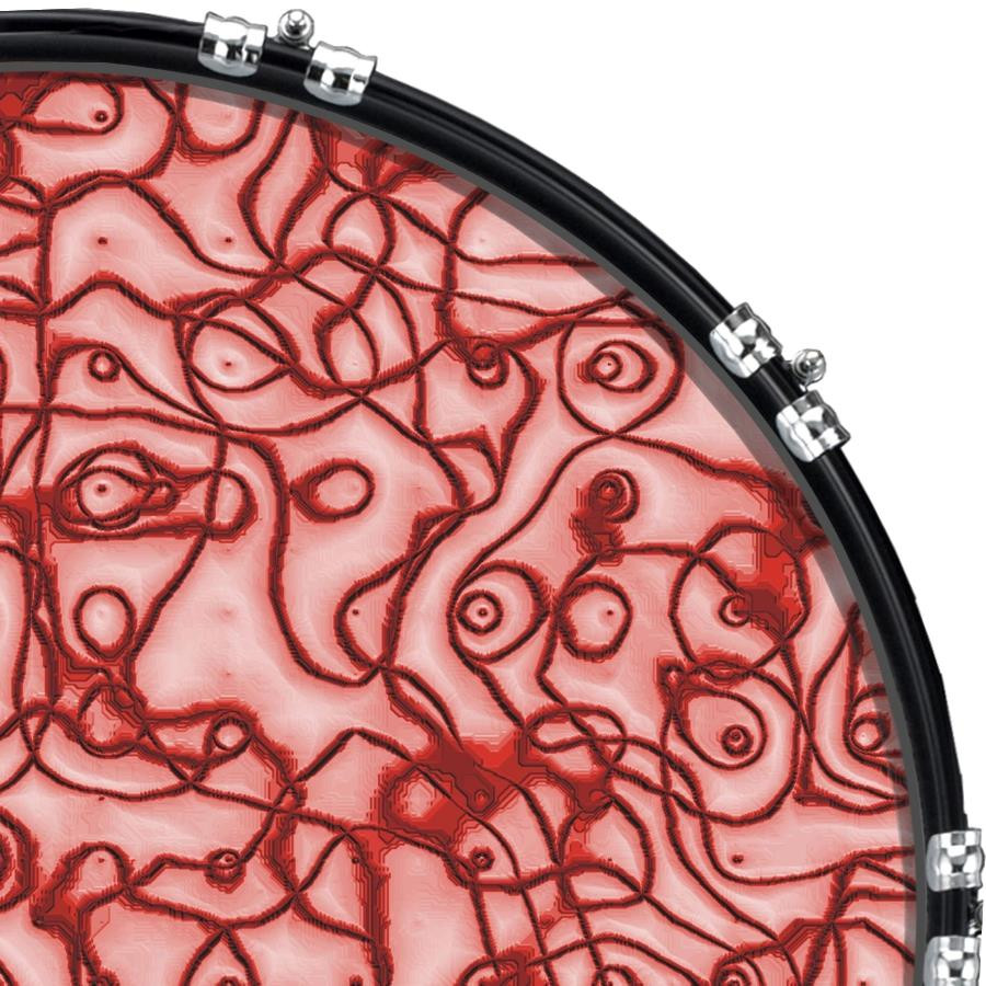 20" Custom Bass Kick Drum Front Head Graphic Graphical Twine Red