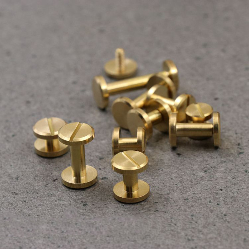 4-20mm Nail Brass Solid Rivets Stud Head Flat Belt Screw Leather Craft 59 Brass