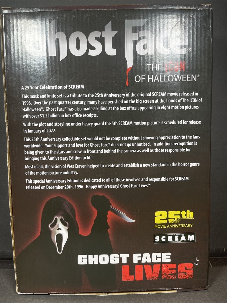 Scream Ghost Face 25th Anniversary Collectors Set ScreamBox plz read description