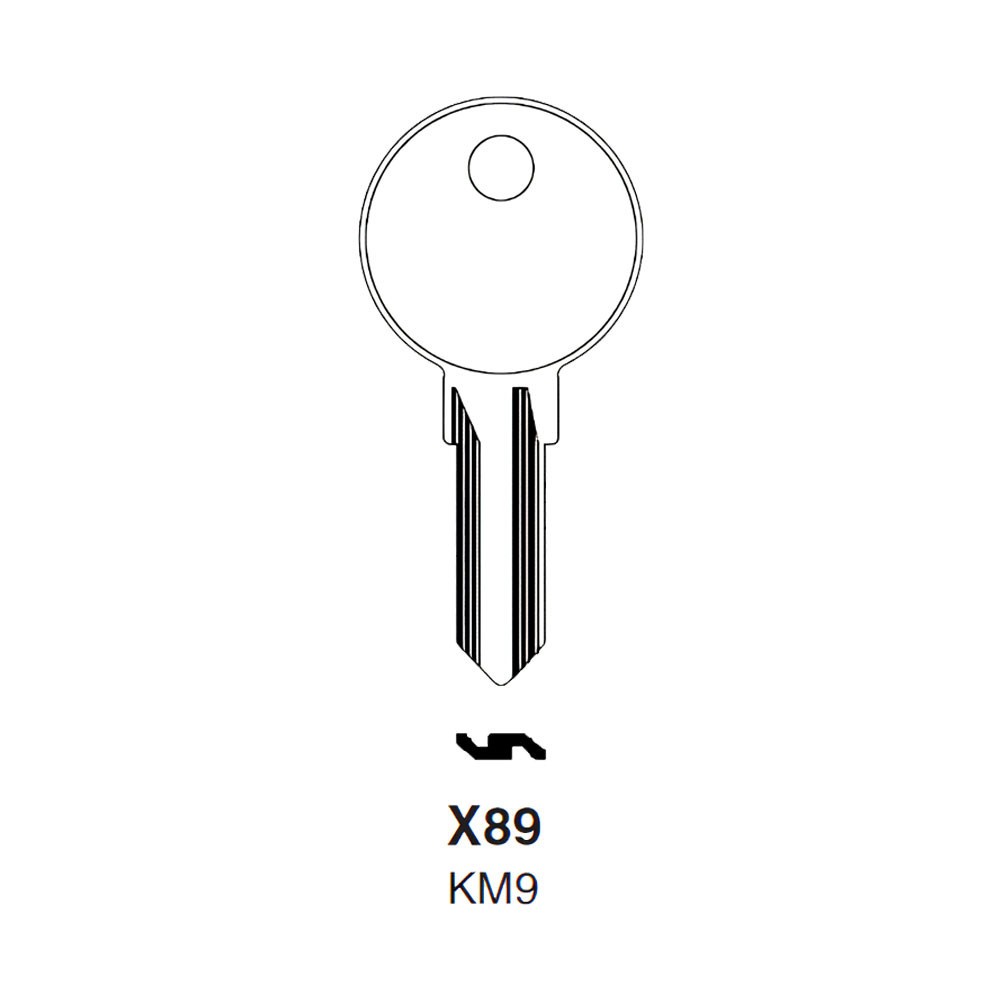 X89 / KM9 Key Blank Nickel