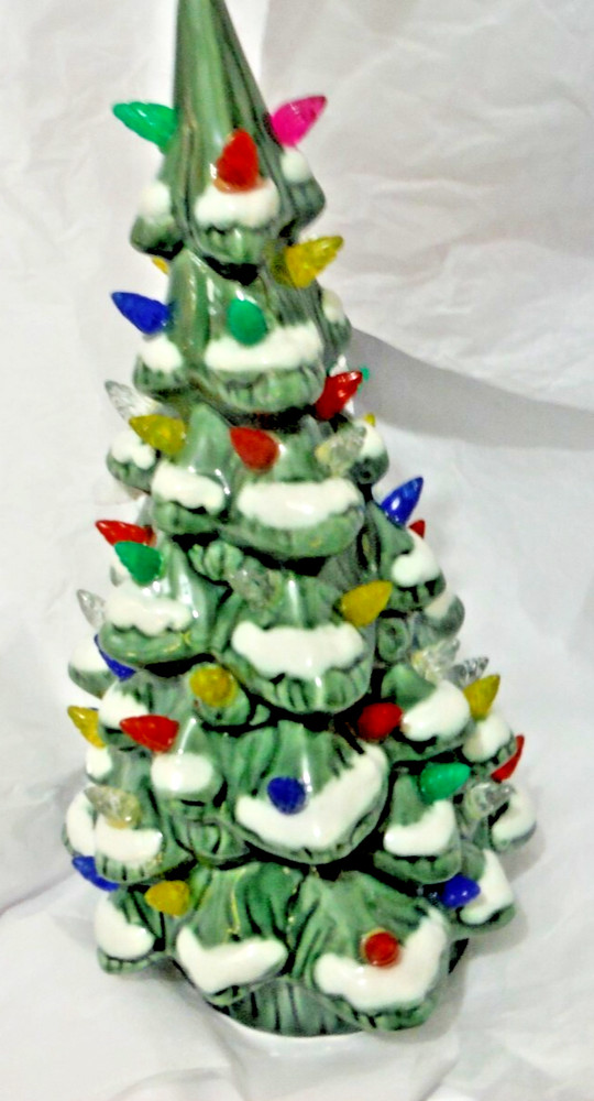 Burton & Burton Decor Ceramic Lighted Christmas Tree, New