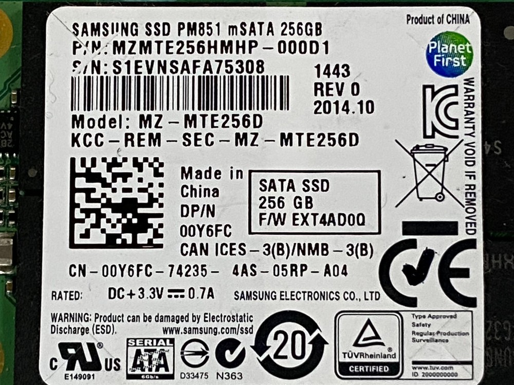 Samsung MZ-MTE256D 256GB mSATA SSD Solid State Drive | HD951