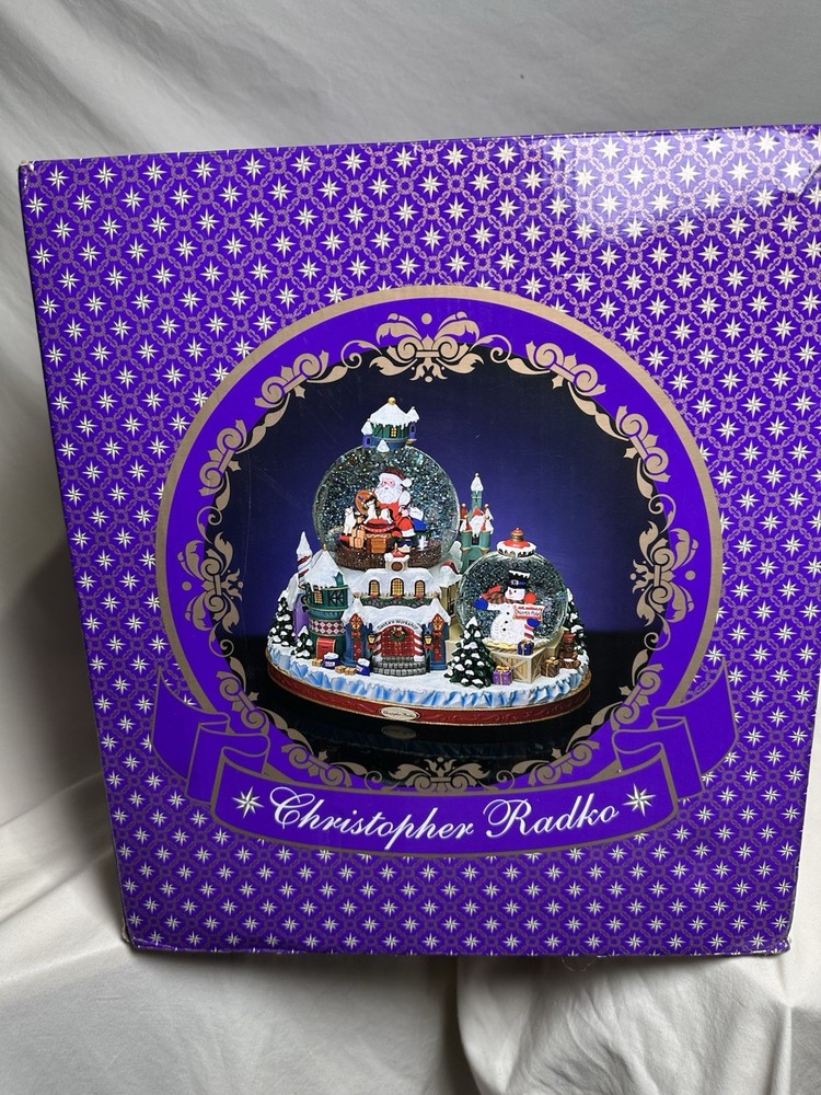 Christopher Radko North Pole Workshop Snowglobe Musical Blowing Snow w Box