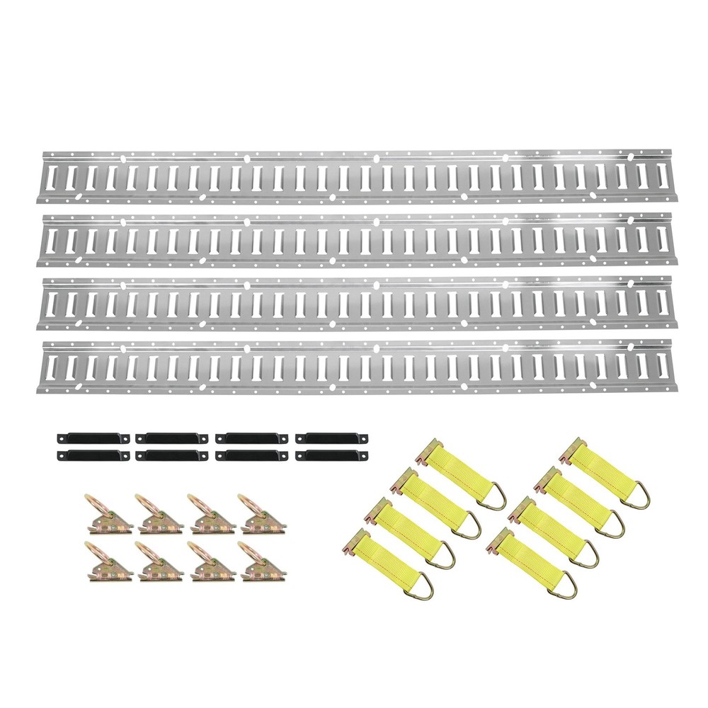 New 24PCS 5ft E Track Kit For Enclosed Cargo Trailers Secure Tie-Down Rails