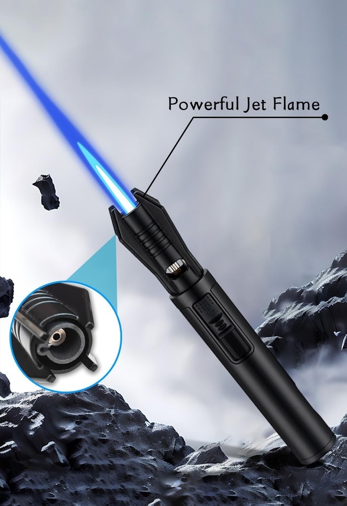 Windproof Jet Flame Butane Lighter – Stylish Lightsaber Design, Adjustable Flame