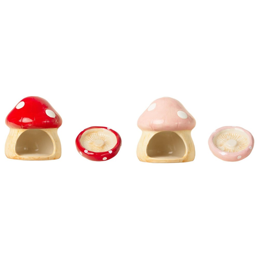 Ceramic Hamster House Mushroom Shaped Sturdy Multipurpose Creative Indoor