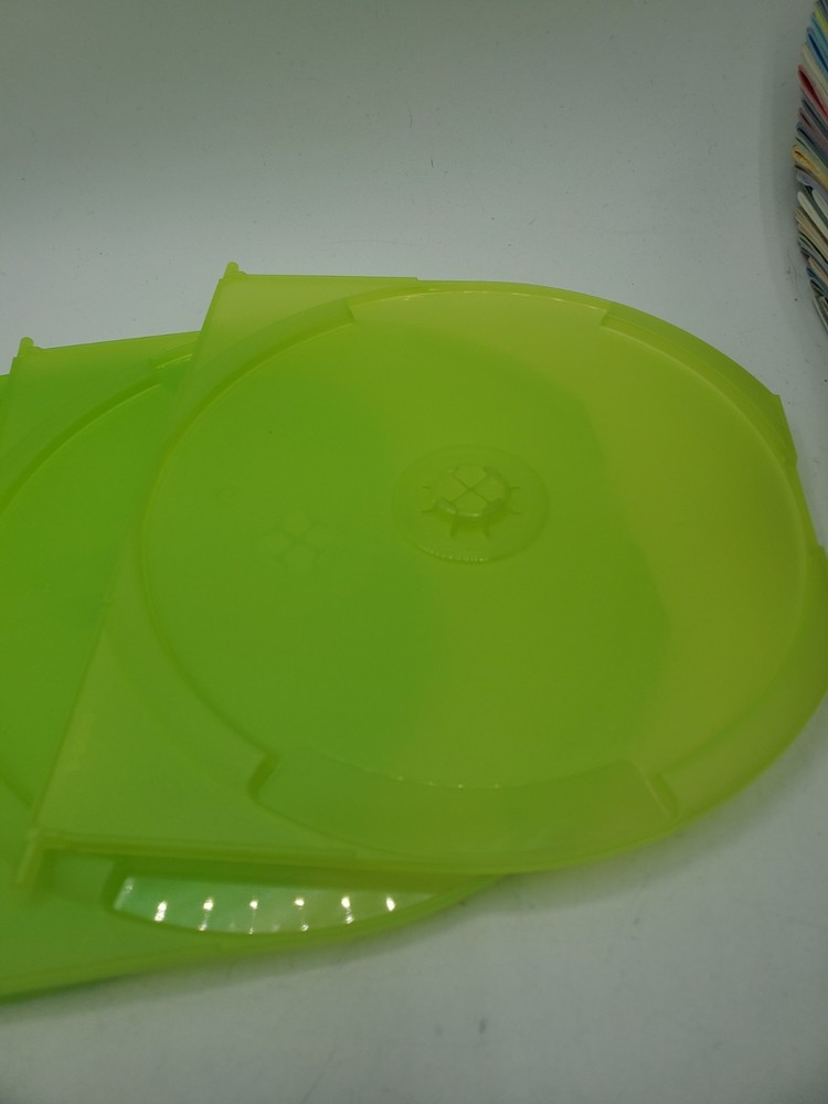 Set 3 Replacement Double Game 2 Disc Case Insert Flap Xbox 360 Green Holds Game