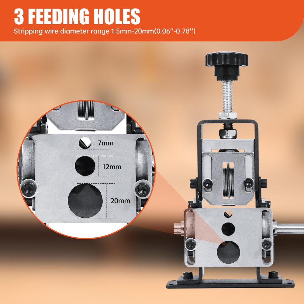 Manual Wire Stripping Machine Drill Powered Hand Crank Wire Stripper Tool 1-20MM