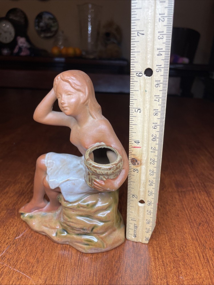 Vintage Ceramic Hyde Woman Holding Pottery