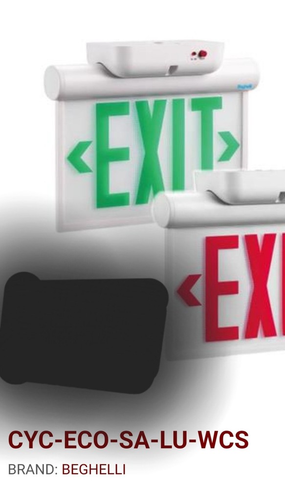 GREEN/RED BEGHELLI CYCLONE ECO PLASTIC CYLINDRICAL-LIT EXIT