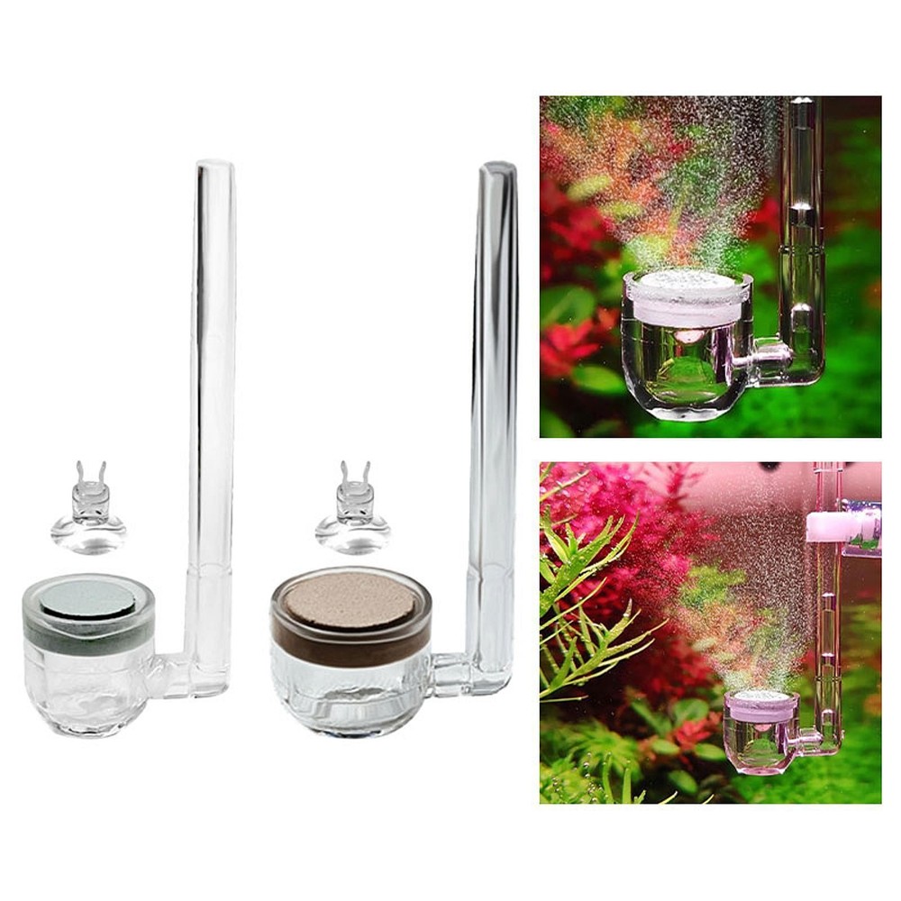CO2 Atomizer Diffuser Fish Tank Bubble Diffuser  Quiet with 2 Suction