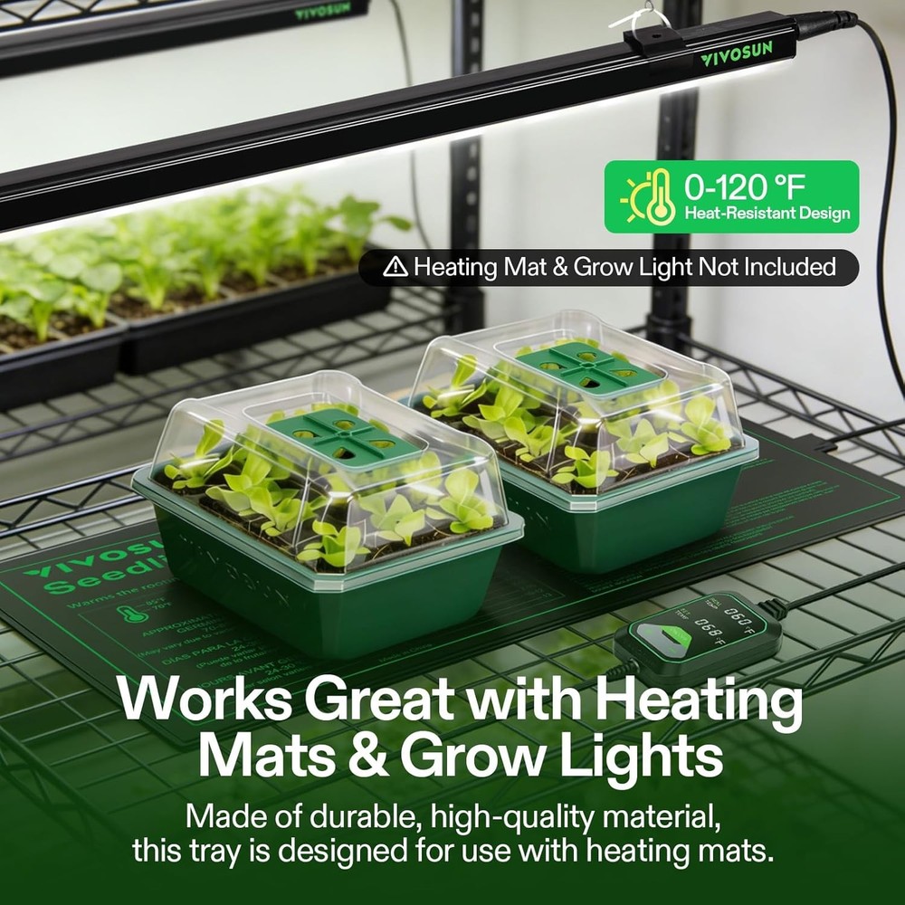 6-Pack Seed Starter Trays 72-Cell Seed Starter Kit W/ Humidity Dome Flat