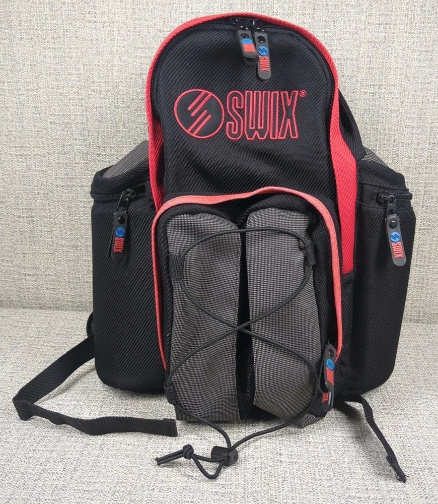 SWIX Backpack Small Bag Black Red 16" x 14"