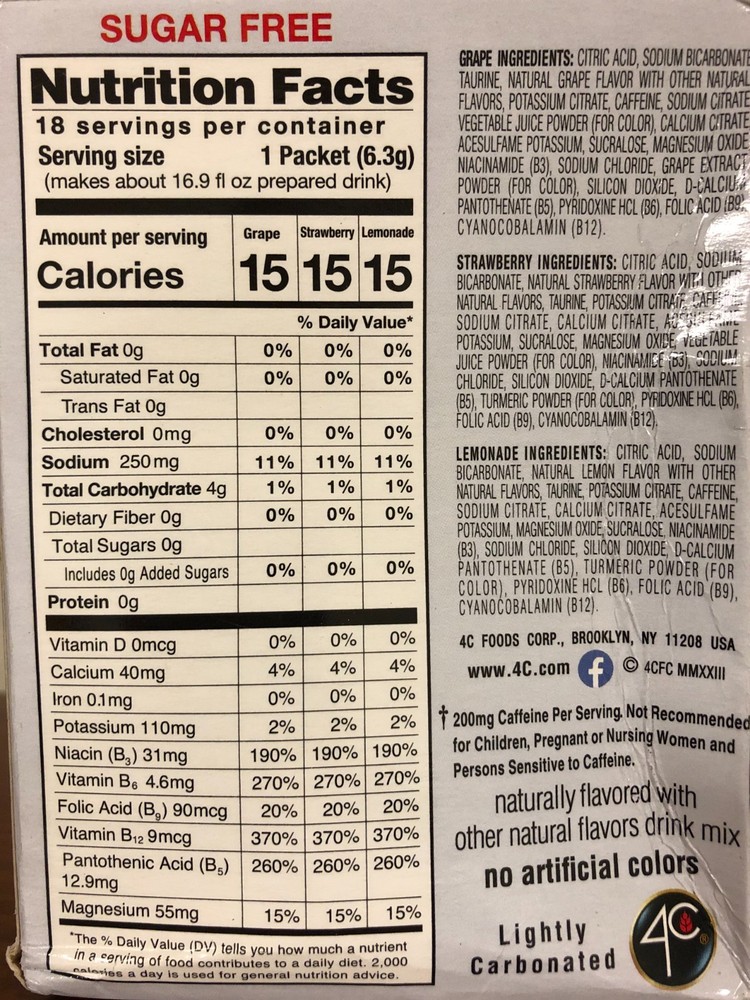 4C Variety Pack Energy Rush Hydration Electrolytes Exp 5/1/27