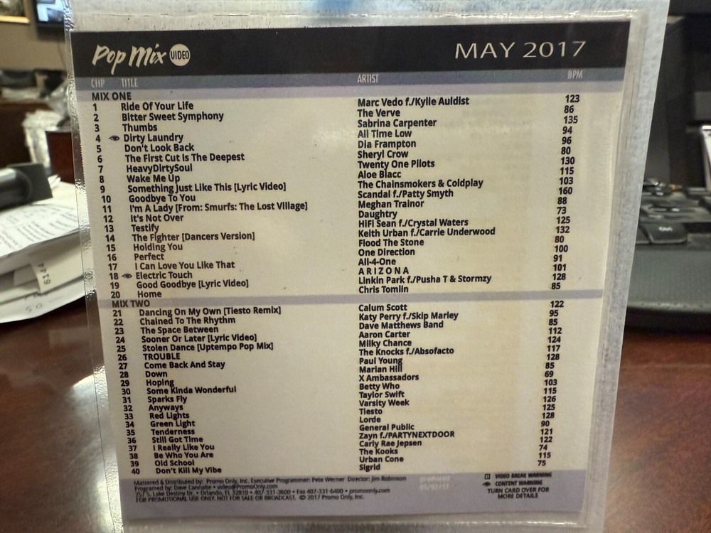 Promo Only Pop Mix Video MAY 2017 DVD