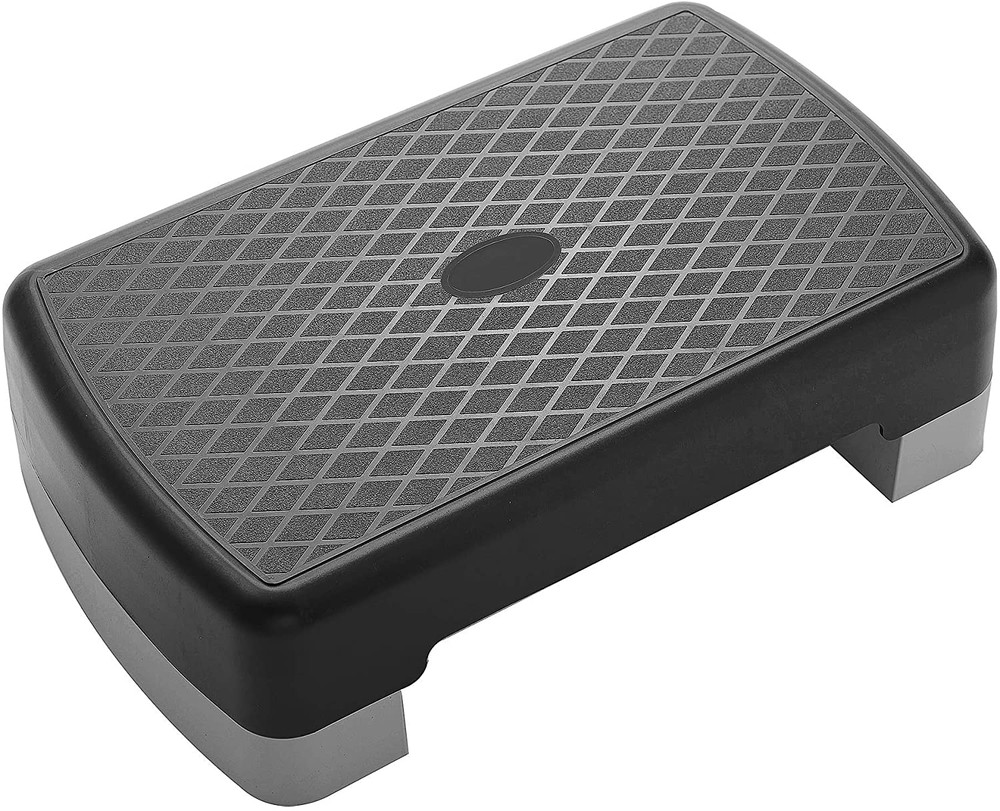 18" Workout Aerobic Stepper Step Platform with 2 Risers Lightweight Portable