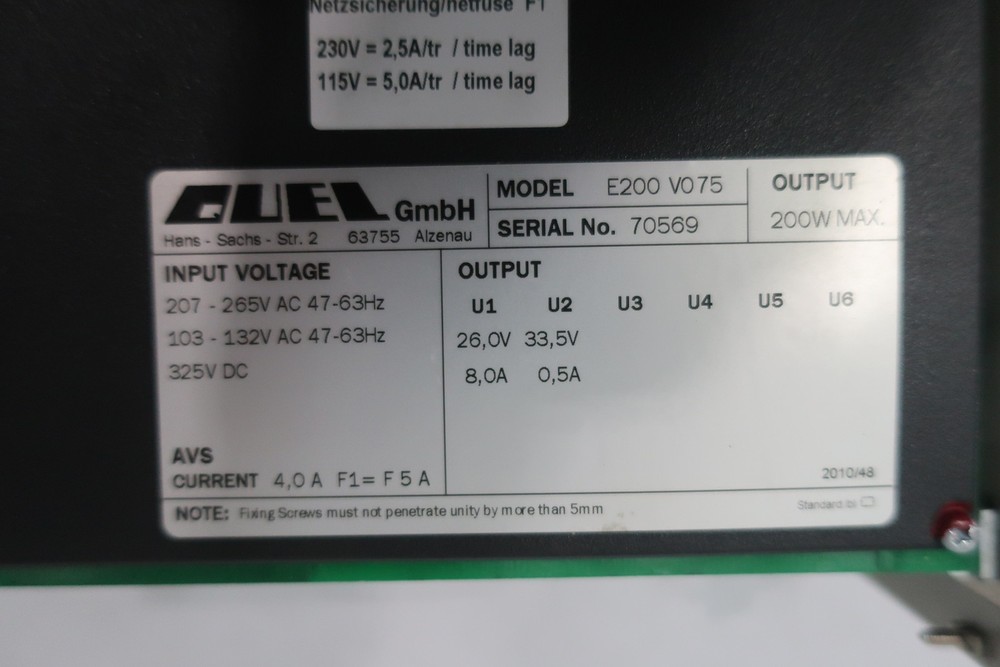 Quel Gmbh E200 V075 Power Supply Module