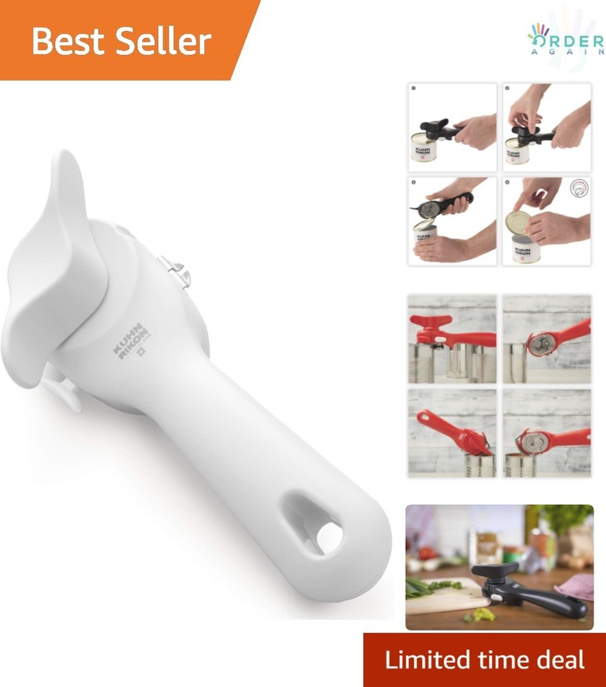 Can Opener White Plastic Effortless Safe LidLifter Ring-Pull Kitchen Tool