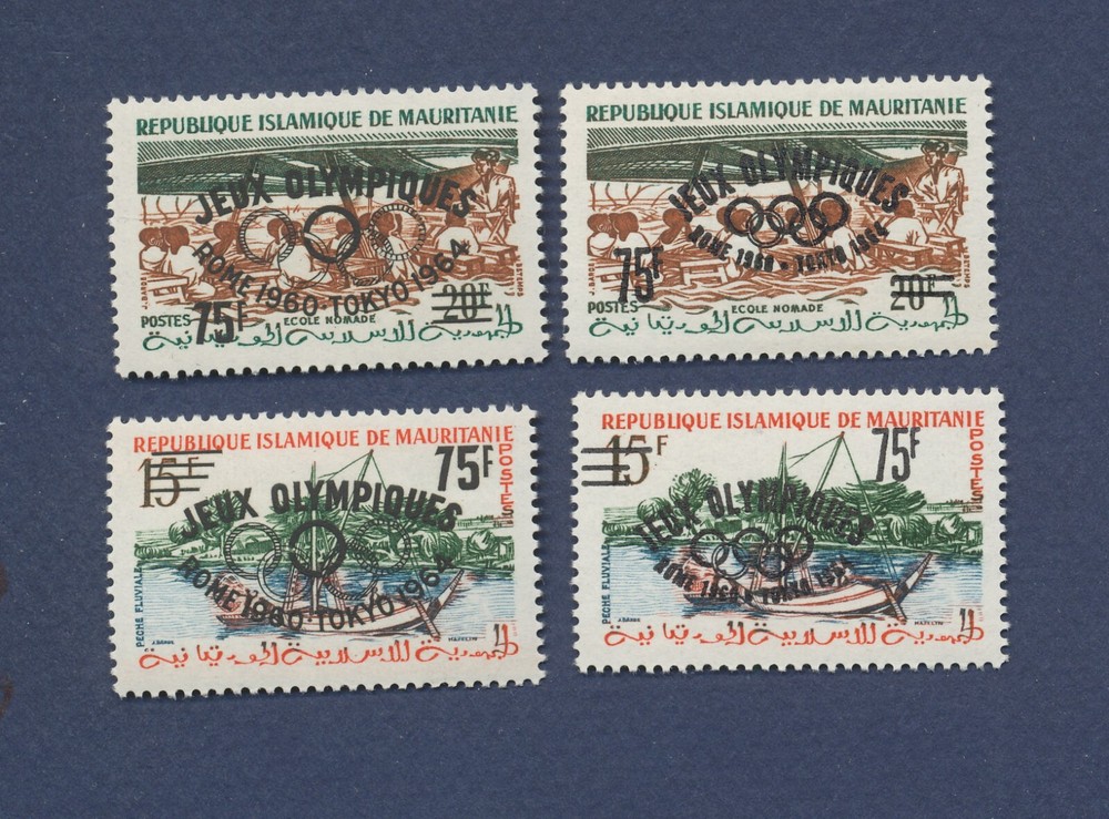 MAURITANIA - Scott 126-127 BOTH TYPES -  MNH - olympics o/p --c