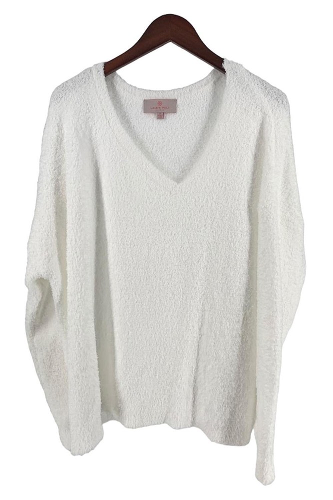 Laurie Felt Cloud Asymmetric Sweater White
