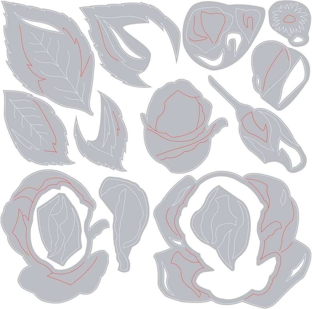 Sizzix Thinlits Layered Rose by Lisa Jones Flower Cutting Dies Bundle 664496 NEW