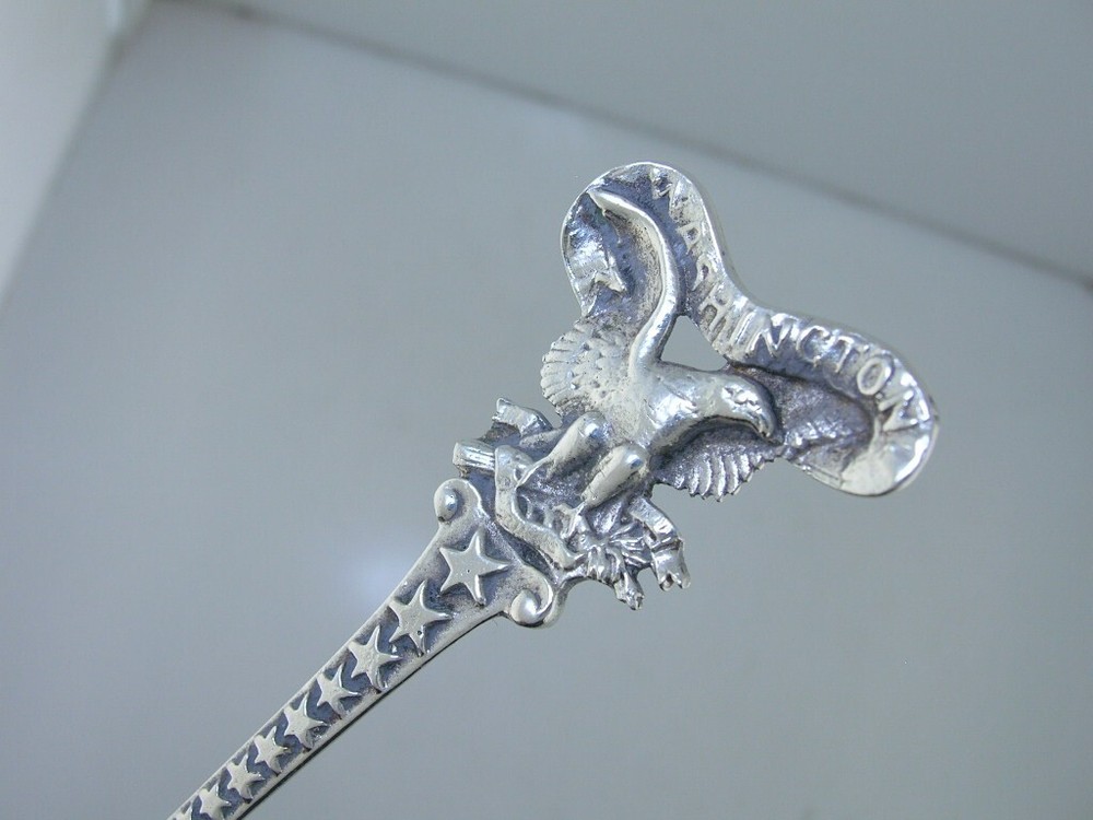 Sterling Silver GORHAM Cast Souvenir Spoon Cast WASHINGTON DC Eagle US Capitol