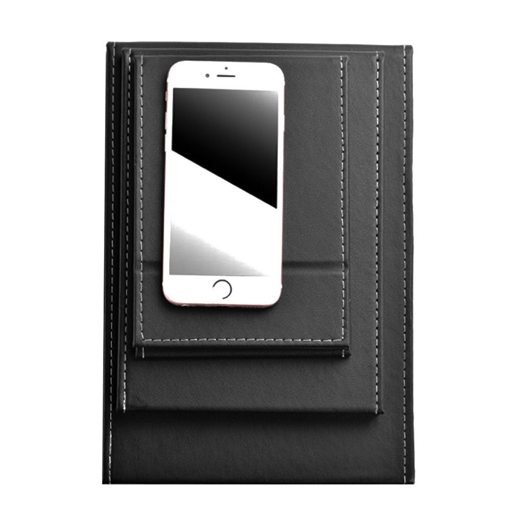 Protable PU Leather Mirror Folding Desktop Makeup Mirror with Adjustable Stan...