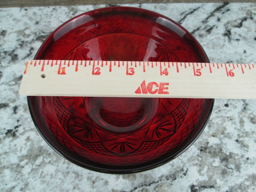 CRISTAL D'ARQUES-DURAND Antique Ruby Red 5.5” bowl Excellent Multiples