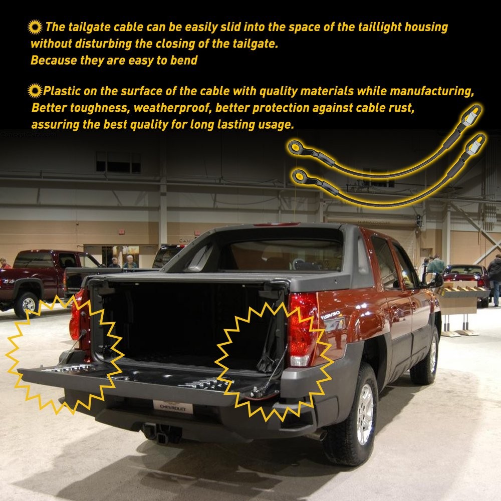 2x Tailgate Support Cable For Chevy Avalanche Silverado GMC Sierra Pair Set Kit