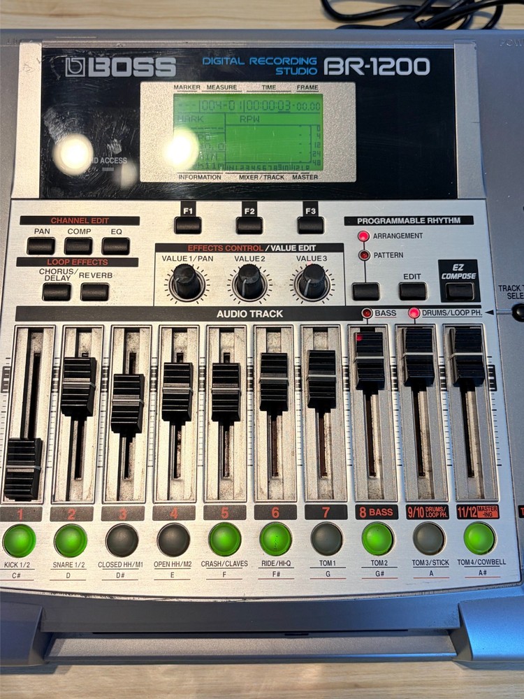 BOSS BR-1200CD Digital Recording Studio Multitrack Recorder MTR CD Burner Tested