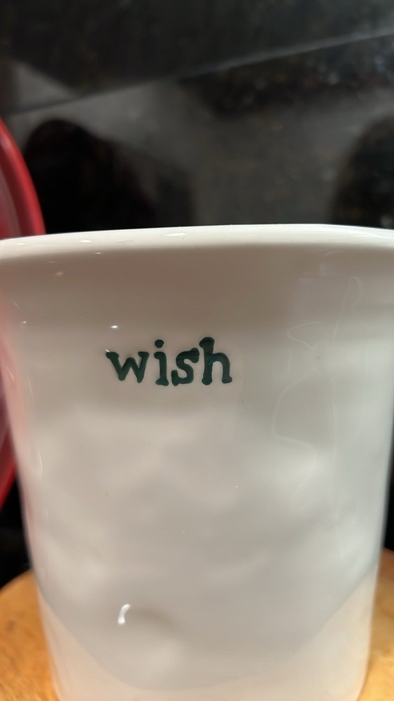 Pottery Barn “wish” Christmas Cache Pot